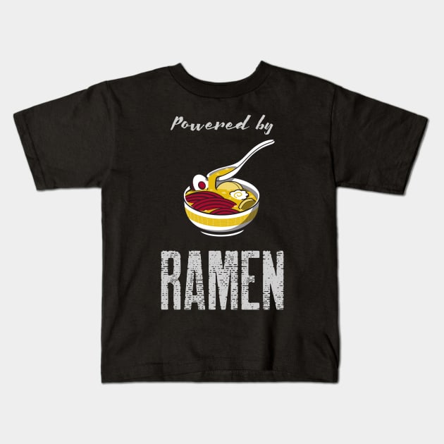 Powered by Ramen Kids T-Shirt by Harry C